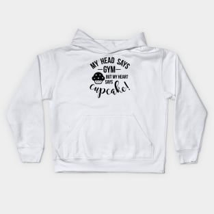 My heart says CUPCAKE!! Kids Hoodie